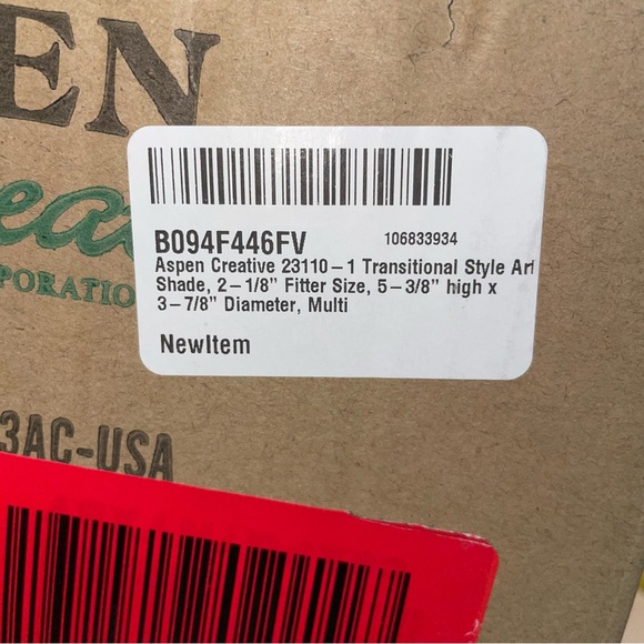 Aspen Creative’s Glass Light Shade - Transitional Style Glass Art -#2 - Picture 14 of 16